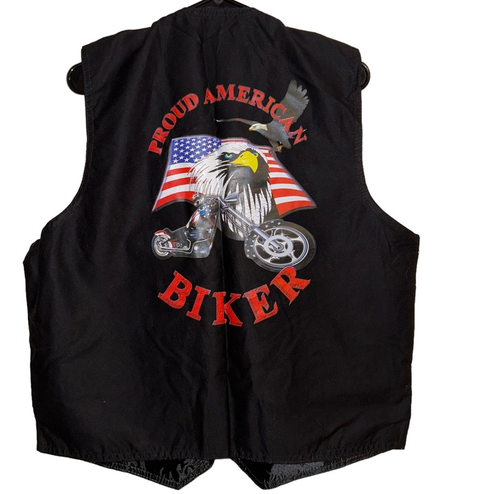 Diamond Plate Leather Motorcycle Vest ~ Men Size XL